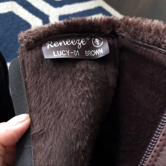 Dark Brown Faux Leather Buckle Boots! - Picture 3 of 8